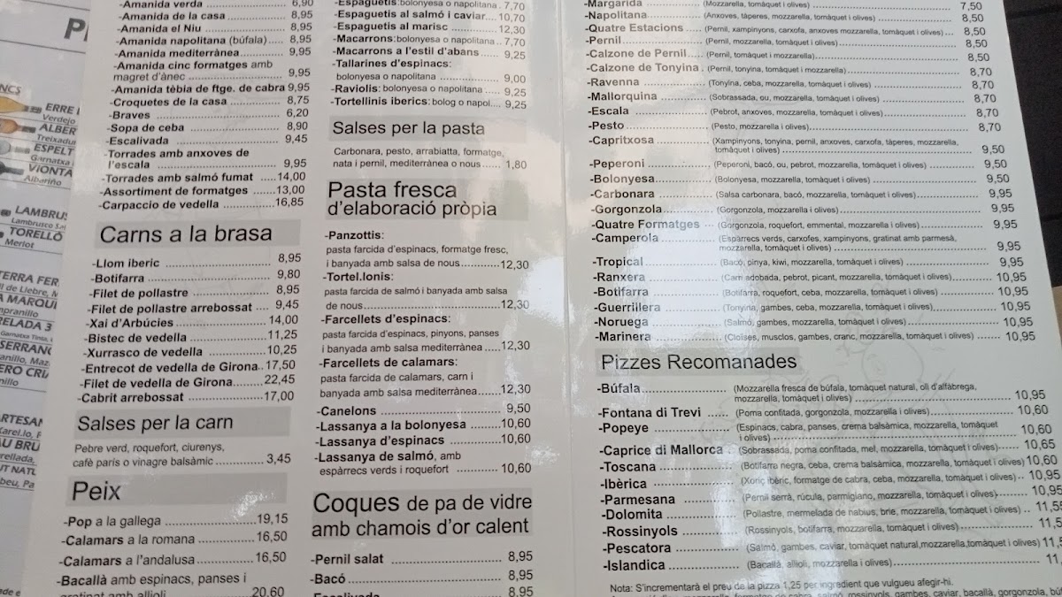 Menu Restaurant Pizzeria El Niu-2